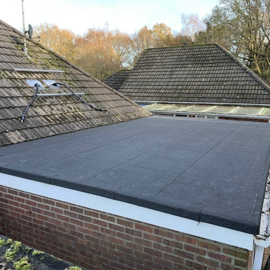 Flat roof replacement project completed by ABL Roofing Solutions